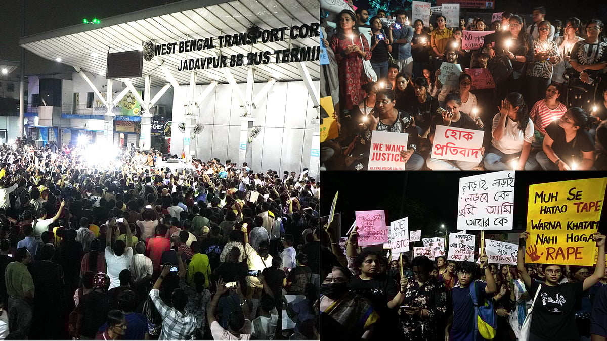 Unruly Mob Disrupts Midnight Vigils; RG Kar Hospital Vandalised | Top Points - | Photo: PTI